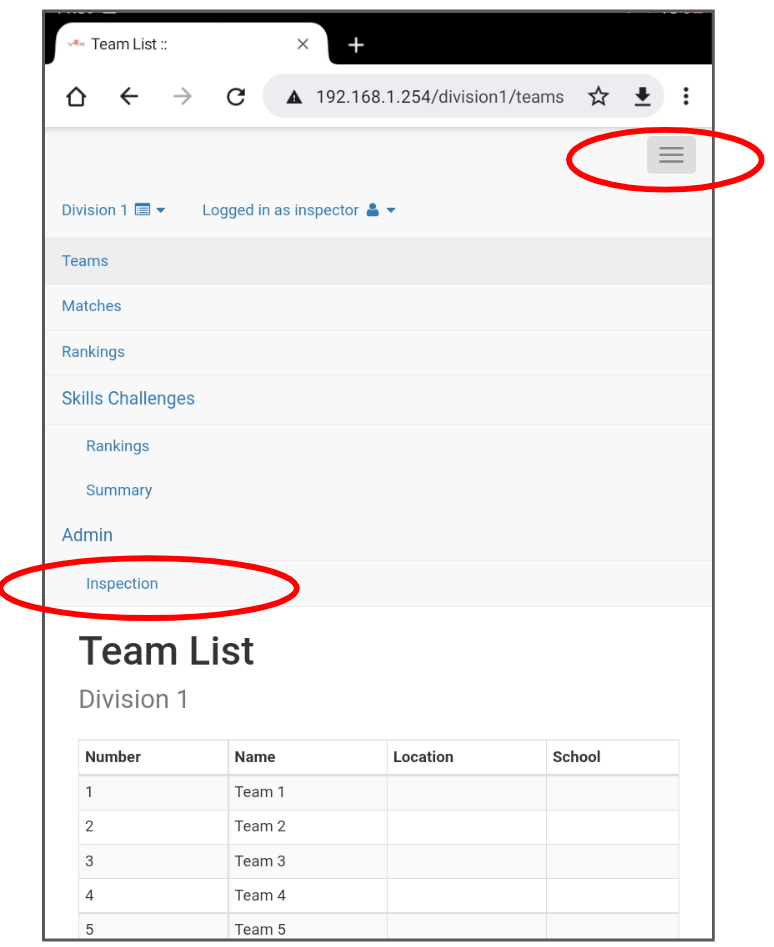 TM পরিদর্শন interface.png নির্বাচন করুন