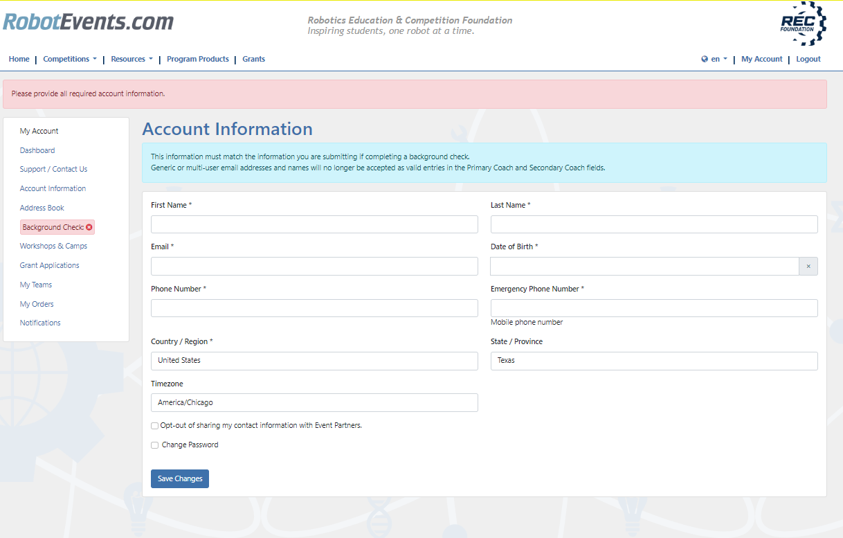 paso 5a de verificación de antecedentes