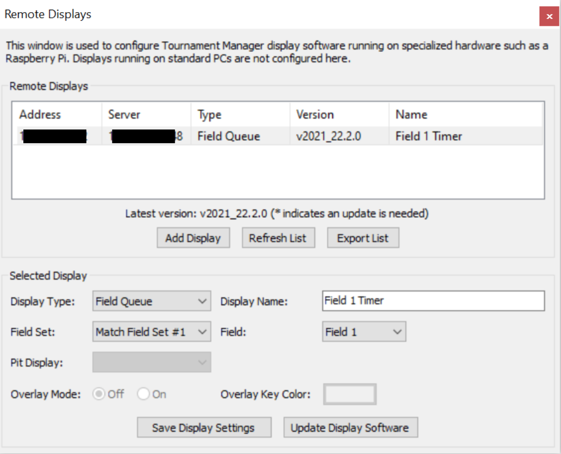 Tournament Manager Tools (TM Web Server) 